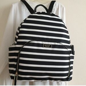 Kate Spade Dawn Sailing Stripe Black/White Nylon Backpack